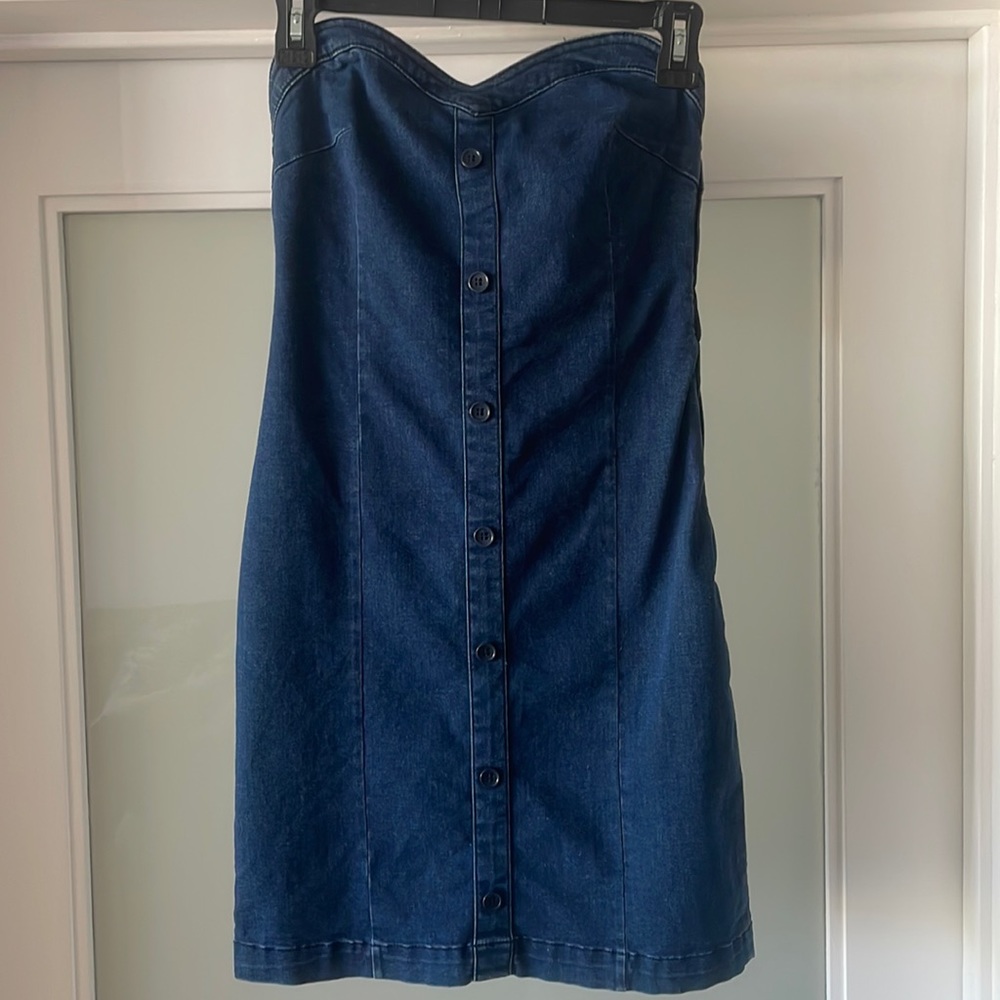 Strapless Denim Dress